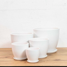 Белый керамический горшок