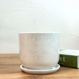 Белый горшок с узорами D:15